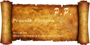 Prazsák Piroska névjegykártya