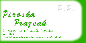 piroska prazsak business card