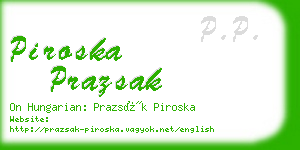 piroska prazsak business card